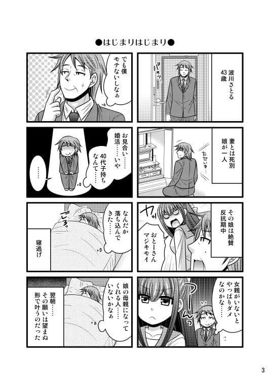 おじさんが女の子になる4コマ1＋1.5 サンプル 1