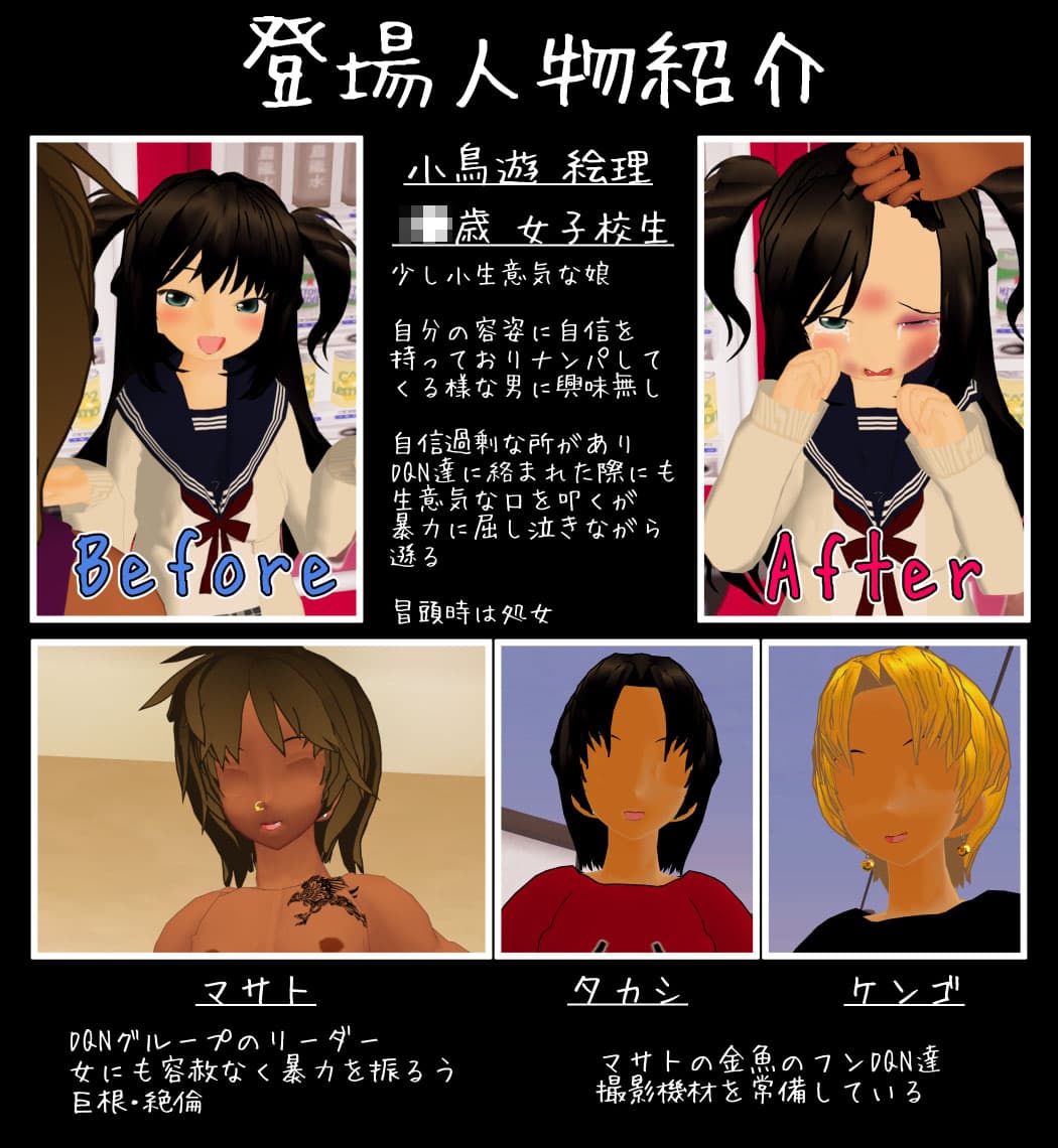 絵理ちゃんはDQN達の肉便器セフレ『絵理ちゃん、ボコボコにされたあげく輪●される』 サンプル 1