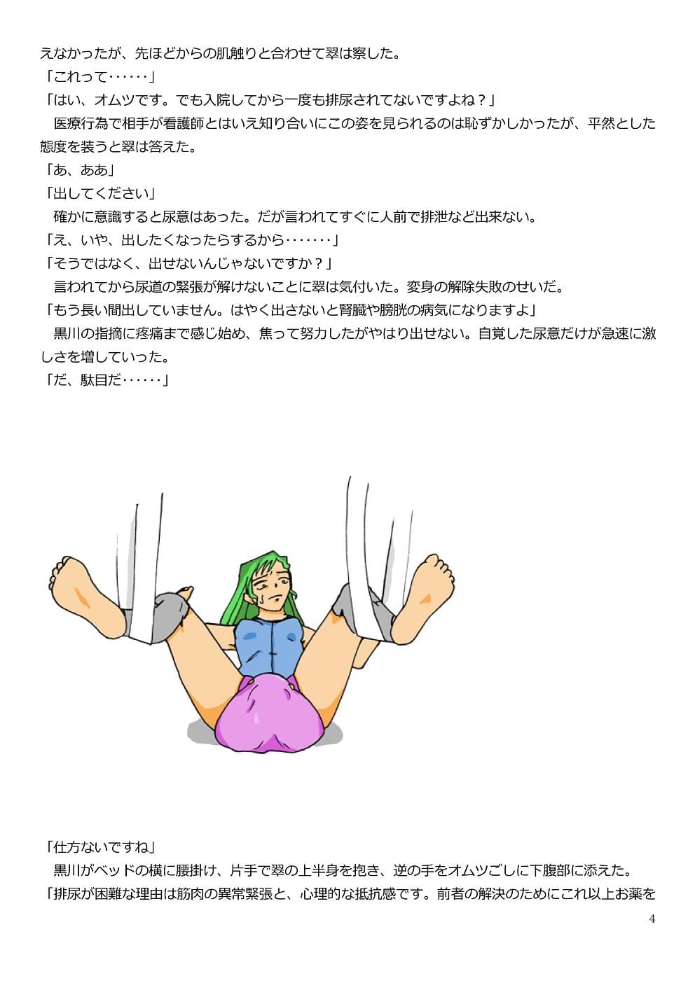 メルテッドヒロインファイル 〜力自慢の硬派なヒロイン戦士が両足骨折して入院した病院で後輩(♀)二人に○児扱いや乳首責めや言葉責めされる話〜 サンプル 1