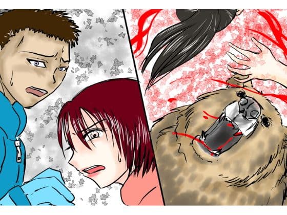 冬の山小屋、襲う男、襲われる女 サンプル 1