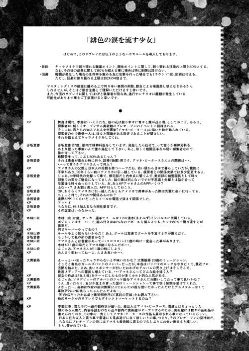 クトゥルフ神話TRPG 緋色の涙を流す少女 サンプル 4