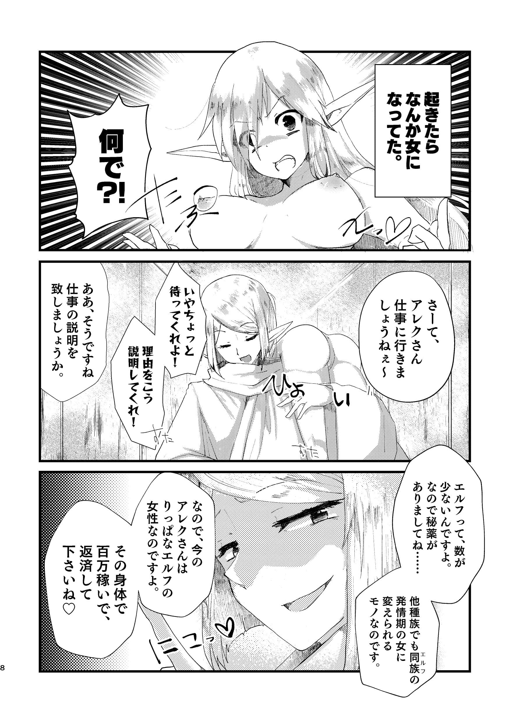 100万の借金を返済するためにオレがエルフ美少女にTSして身体を売る本 サンプル 2