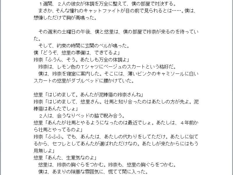 僕を奪い合う彼女2人のキャットファイト サンプル 1