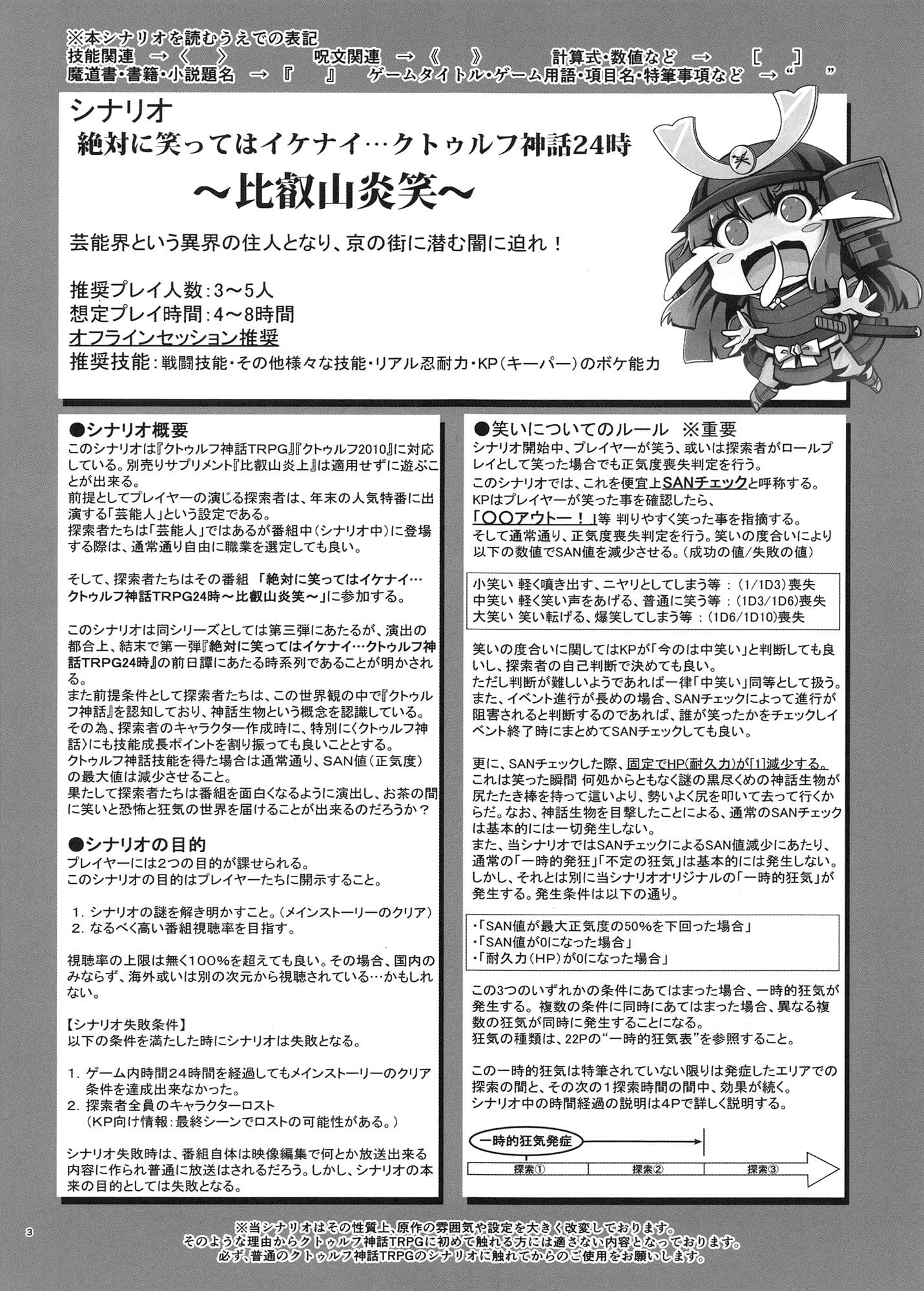 絶対に笑ってはイケナイ…クトゥルフ神話TRPG24時〜比叡山炎笑〜 サンプル 1