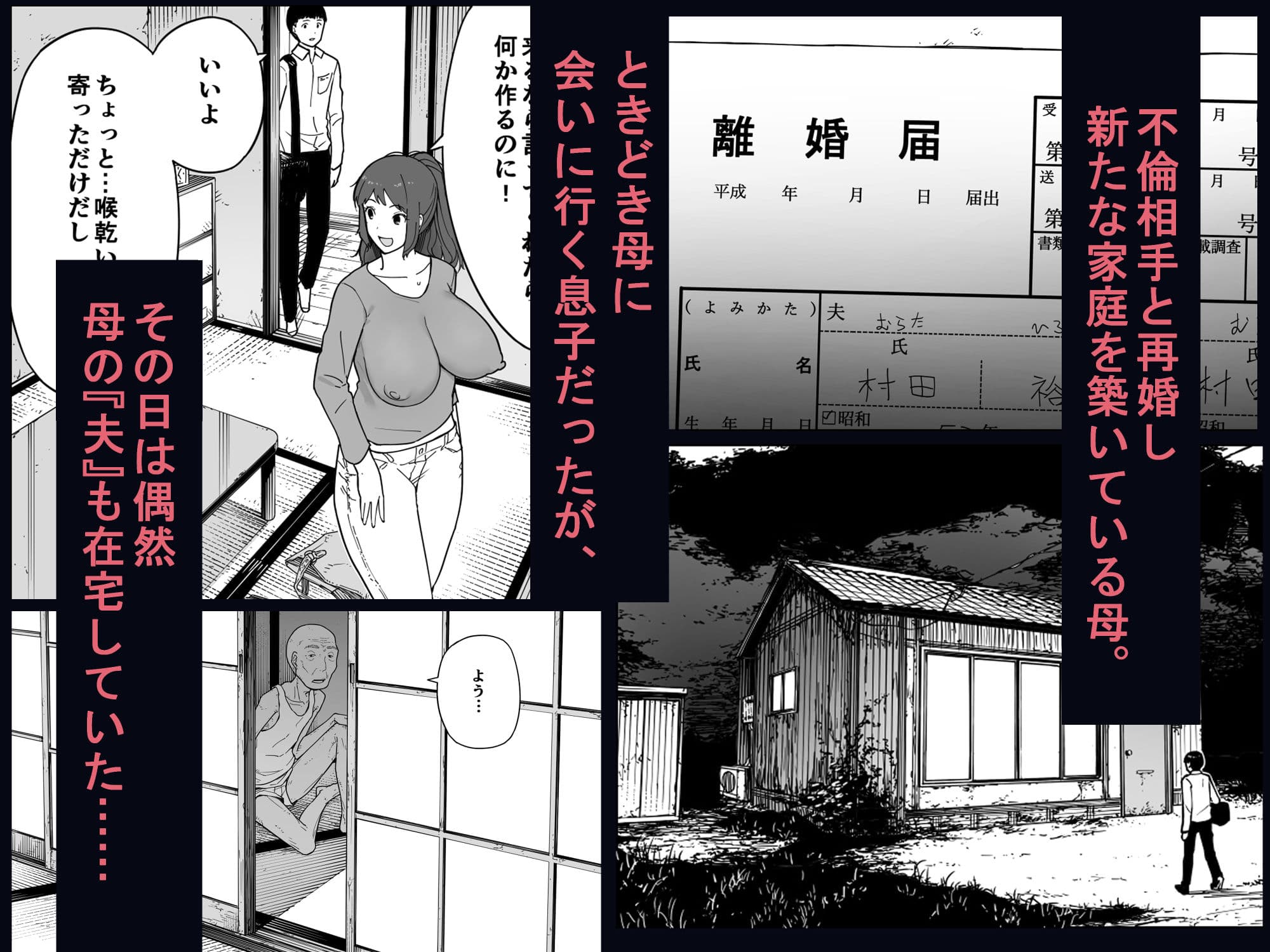 なんでそんなヤツがいいんだよ… ──爺と浮気・妊娠・再婚した母さん── サンプル 1