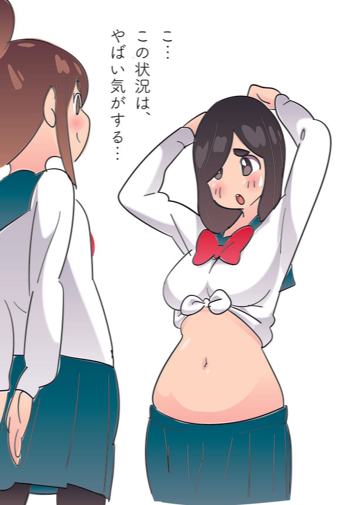 姉から妹へ、徹底的に腹パンチ。 サンプル 4