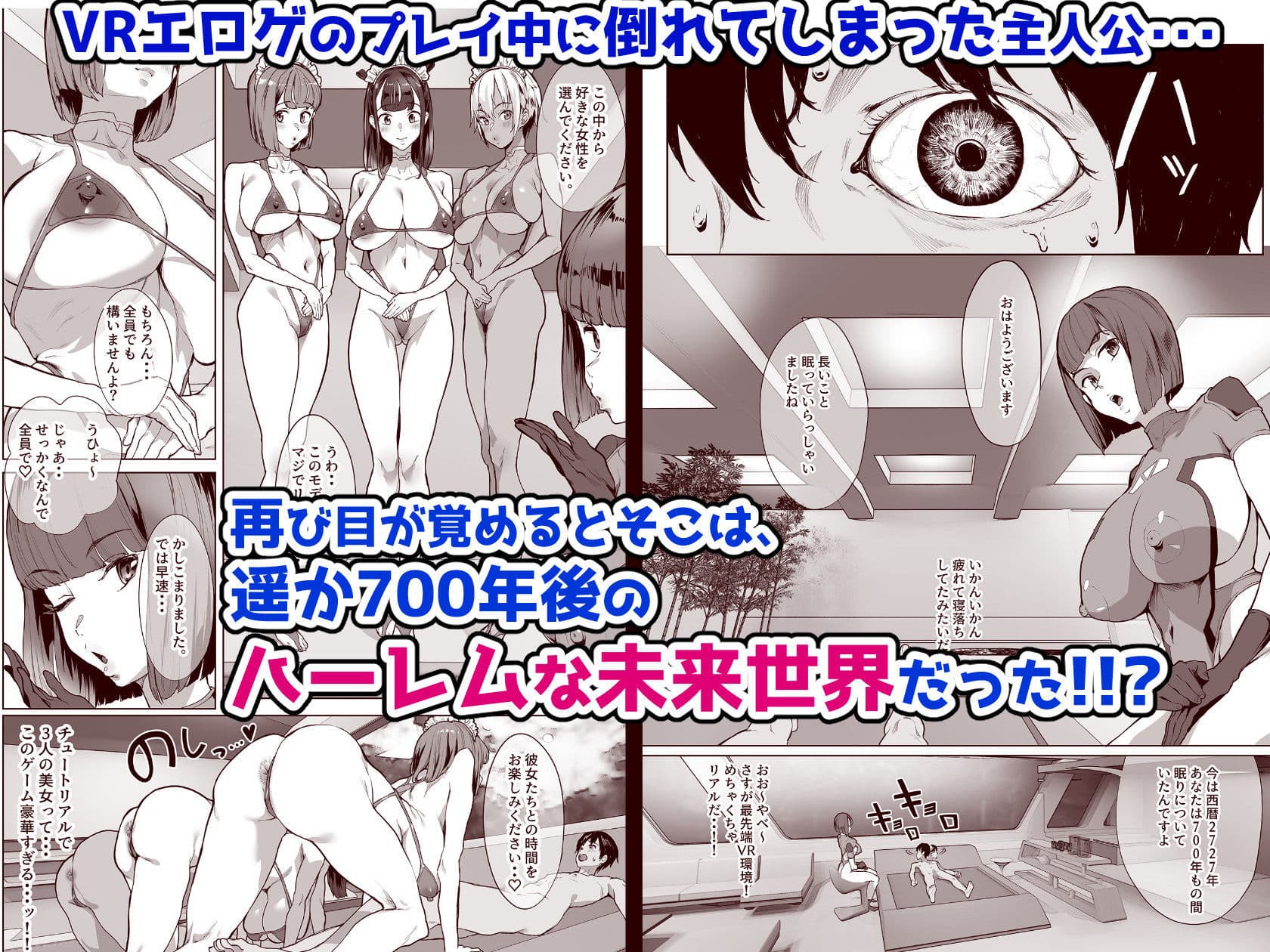ハーレムでNEWGAME＋！！ 〜VRエロゲでイったら未来はハーレム世界になっていた！？〜 サンプル 1
