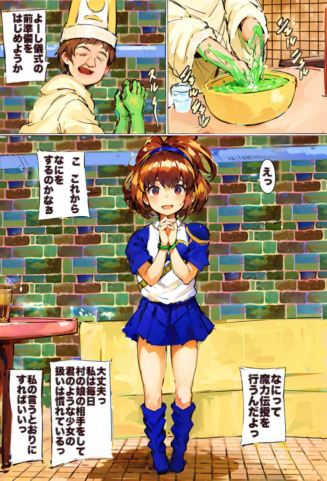 【リマスター版】ぷよ○よ 性事情を知らない-アルル・○ジャ -処女膜貫通- あやしい神父から性行為による魔術伝承 サンプル 4