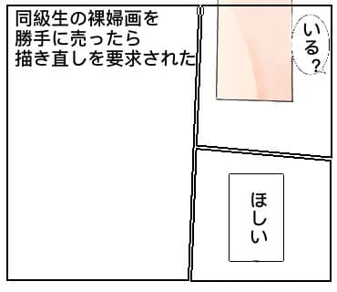 同級生の裸婦画を勝手に売ったら描き直しを要求された