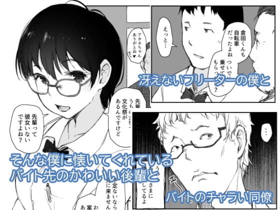 ショートカットで眼鏡の似合う人懐こいバイトの後輩がヤリチン同僚の車で送られてから無断欠勤している サンプル 1