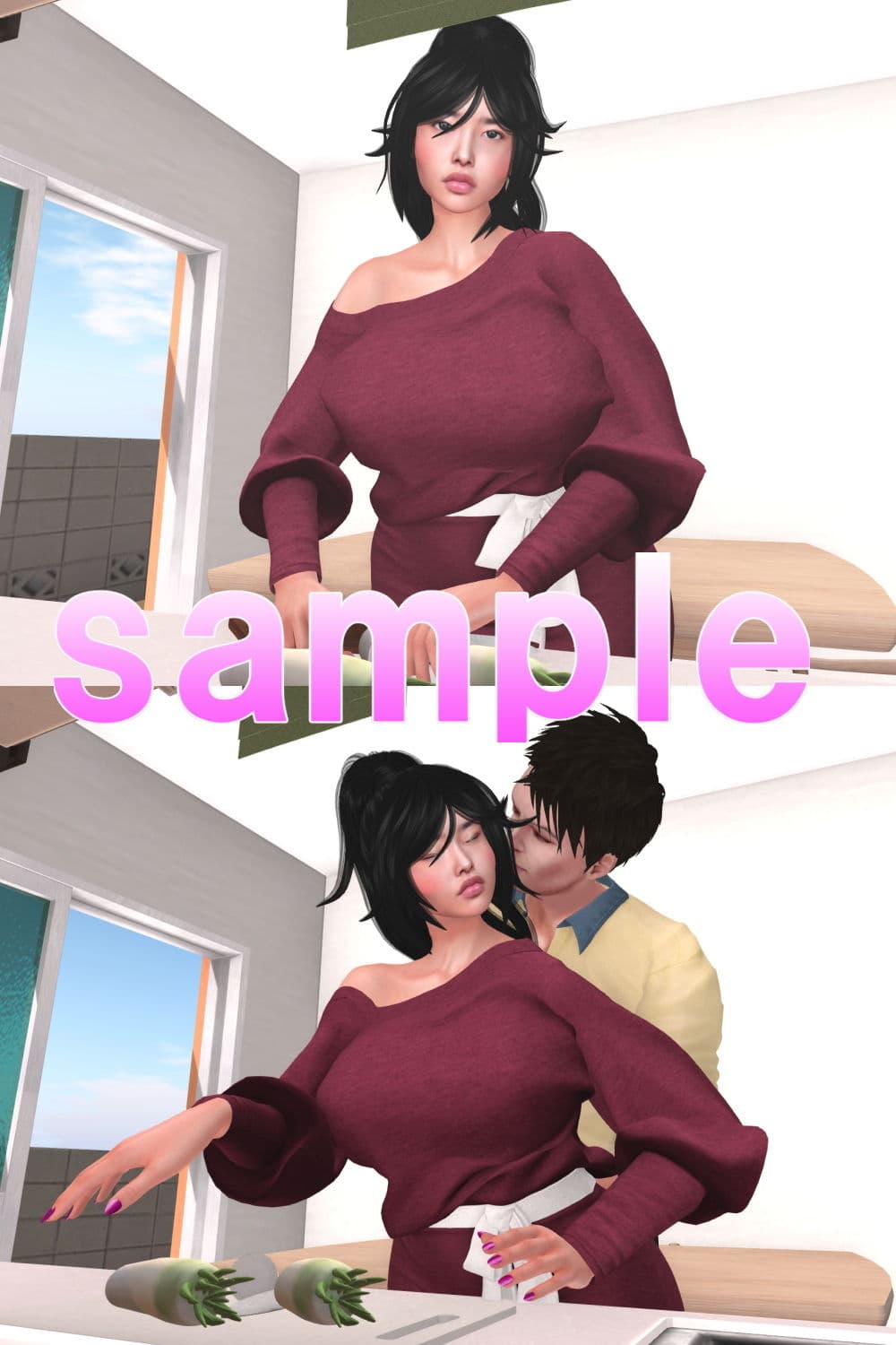 旦那が帰って来る前に不倫する爆乳人妻 サンプル 1