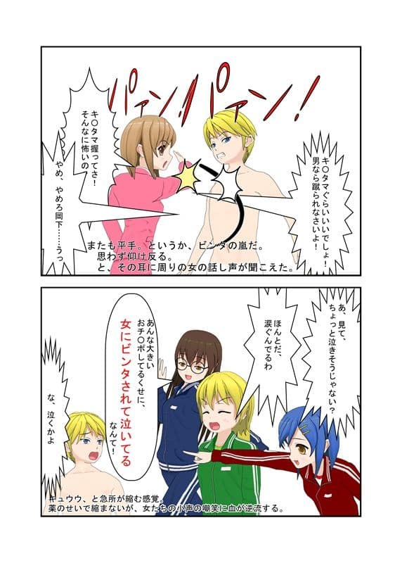 寸止めの金責めAV撮影がいつの間にかガチンコに！ 気弱なAV女優がドS覚醒し鬼の金潰し、そしてファン感謝祭に集まったドS女子たちがM男優の金ちゃんを狙う！ サンプル 5