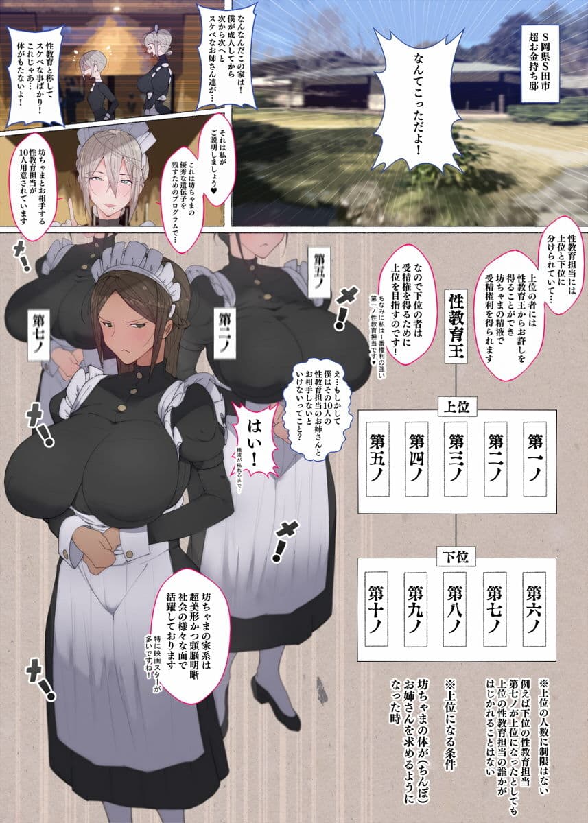 このお屋敷の坊ちゃまは…男に飢えたメイド達に搾られている！！ 働くお姉さん達 メイドのお姉さん達 サンプル 5