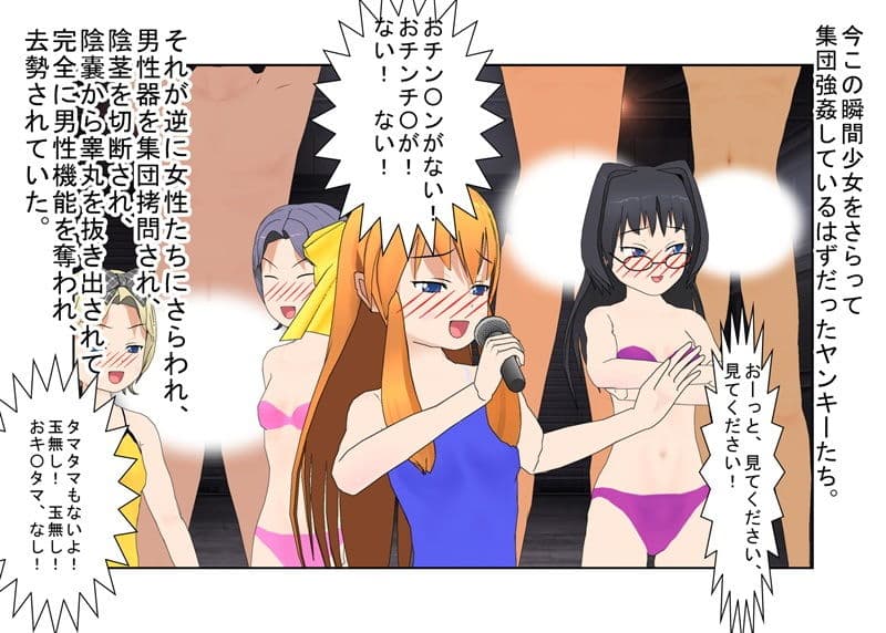 『ギャルヤン！』「金責めイベントへようこそ！」拉致レ〇プをたくらんだヤンキーをギャルたちが逆に拉致って報いの玉責め！ 【一物切断】【去勢】 サンプル 5