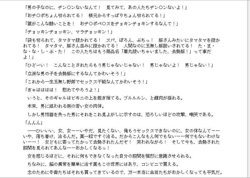 『ギャルヤン！』「金責めイベントへようこそ！」拉致レ〇プをたくらんだヤンキーをギャルたちが逆に拉致って報いの玉責め！ 【一物切断】【去勢】 サンプル 6