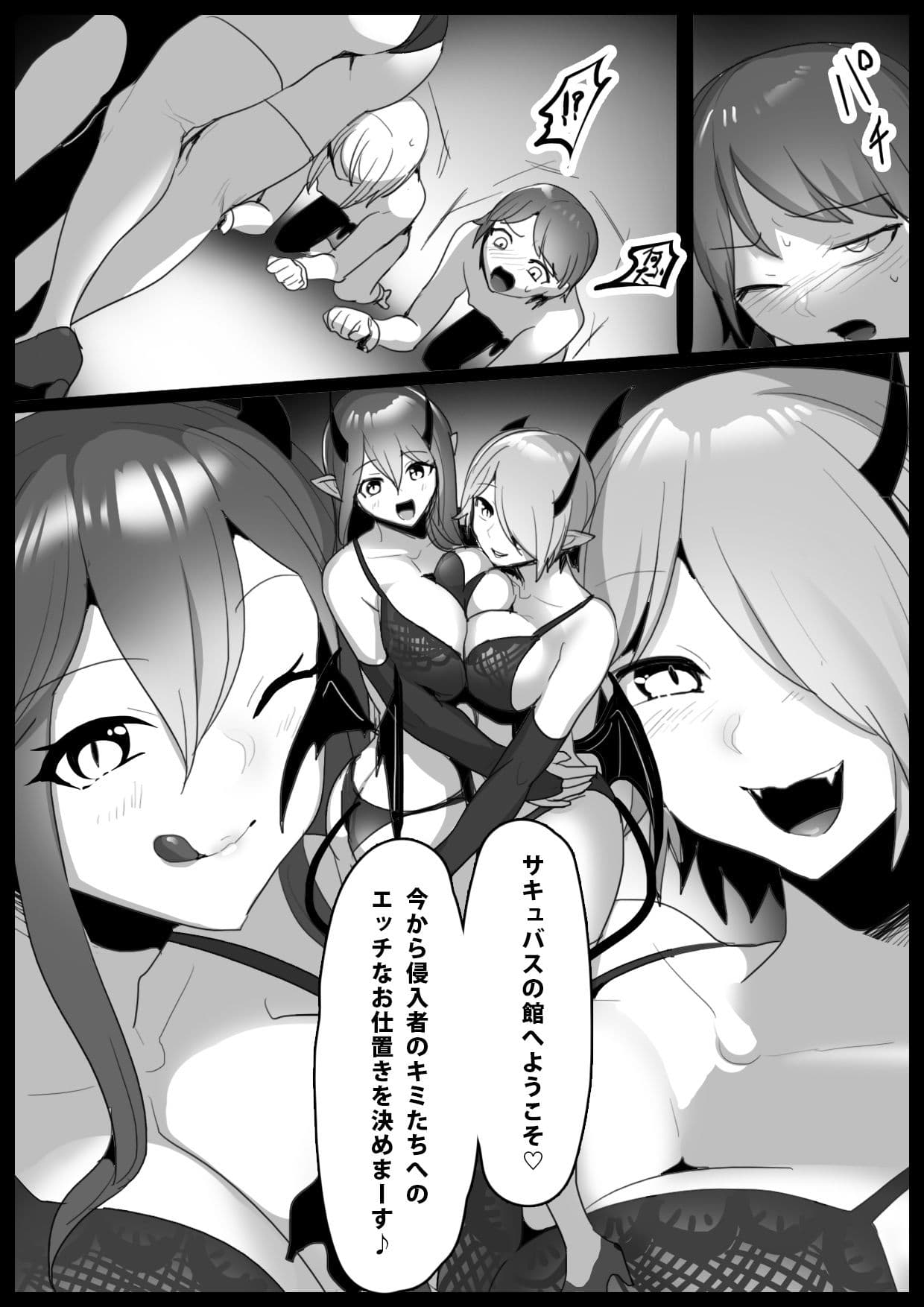 搾罰〜サキュバス姉妹に家畜にされてオチン〇ンを搾られちゃうお話〜 サンプル 1