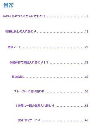 【全8作品】憑依・入れ替わり作品集 エロ小説 （私の人生めちゃくちゃにされた日、後輩社員との入れ替わり、憑依ノート、私の人生めちゃくちゃにされた日、後輩社員との入れ替わり、憑依ノート、保健体育で集団入れ替わり！？、都立病院、ストーカーに追い追われ、1時間に一回の集団入れ替わり、就活代行サービス） サンプル 2