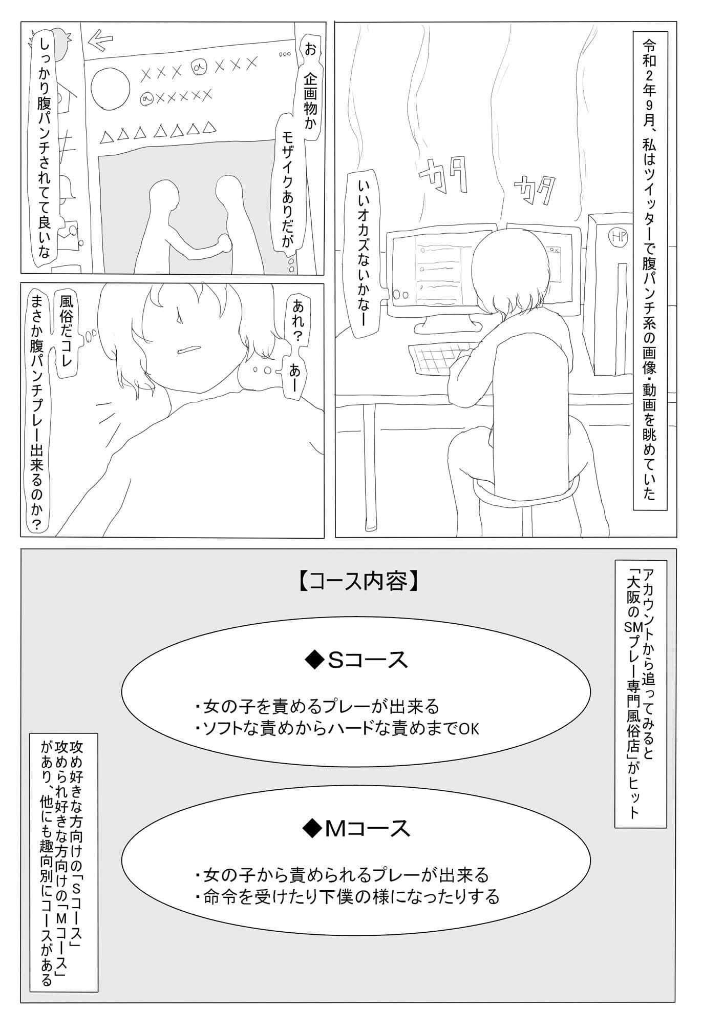 腹パンチ系風俗 レポート漫画 サンプル 1