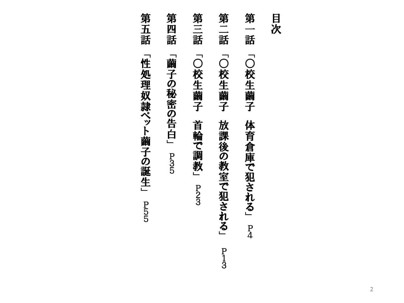 僕の変態性処理奴●ペット 繭子の調教日記 ○校生編 第1章 第1話〜第5話 総集編 サンプル 1