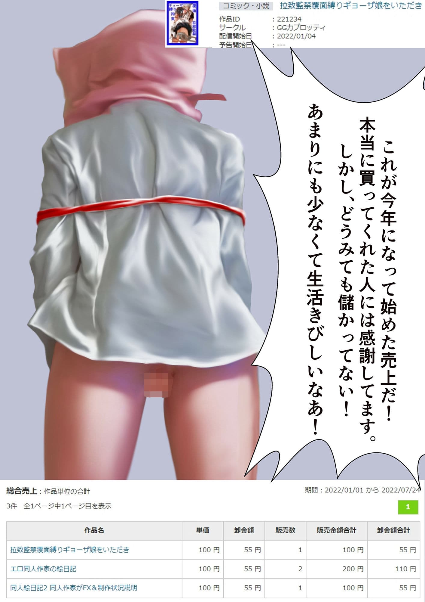 脱サラ同人作家のオッサンのリアル サンプル 2