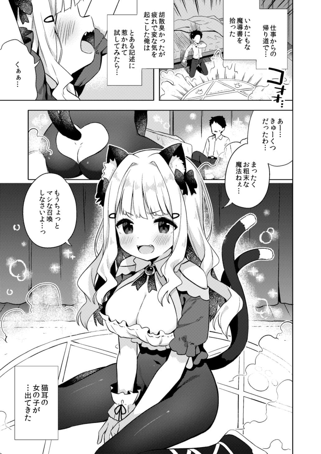 拾った魔導書でちんまい猫耳ちゃんとえっち出来る本 サンプル 1