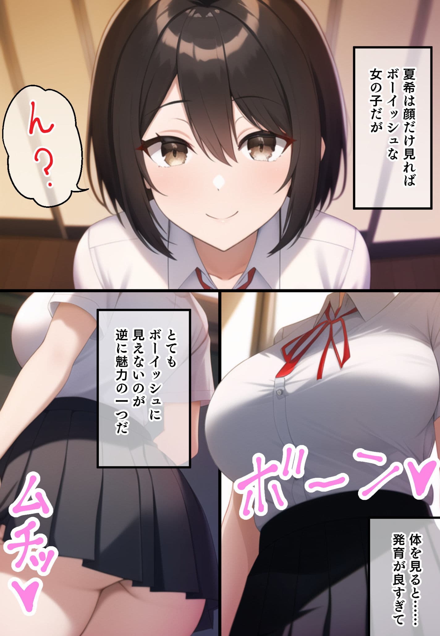 ボーイッシュで巨乳な彼女の性欲が強くて困っている…… サンプル 3