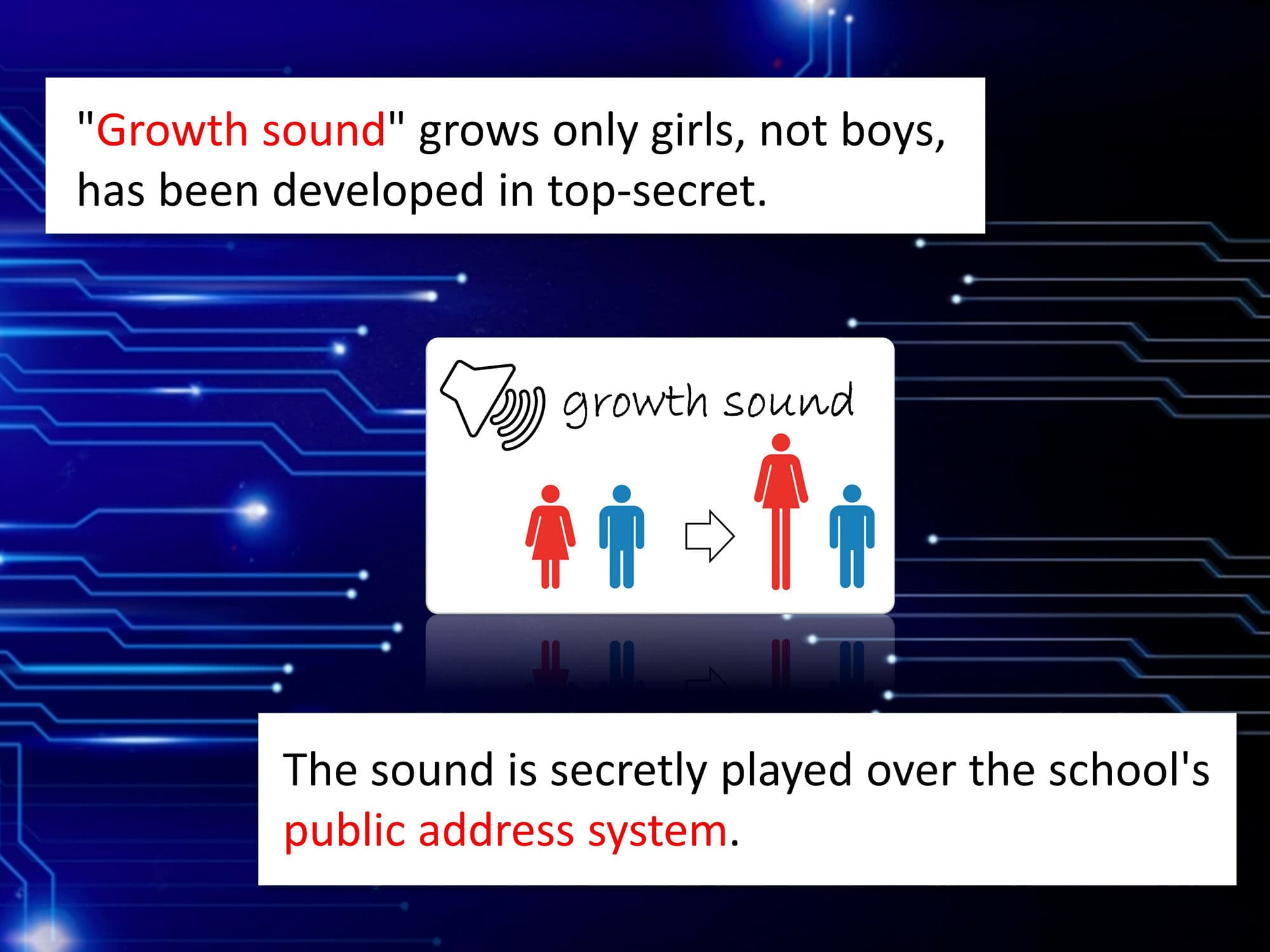 Outgrowing only girls, Overtake boys, Growth sound in the history club サンプル 1