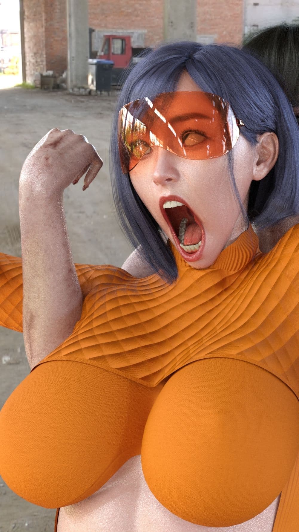 イエローレンジャー、ふたなりモンスターに襲われる サンプル 5