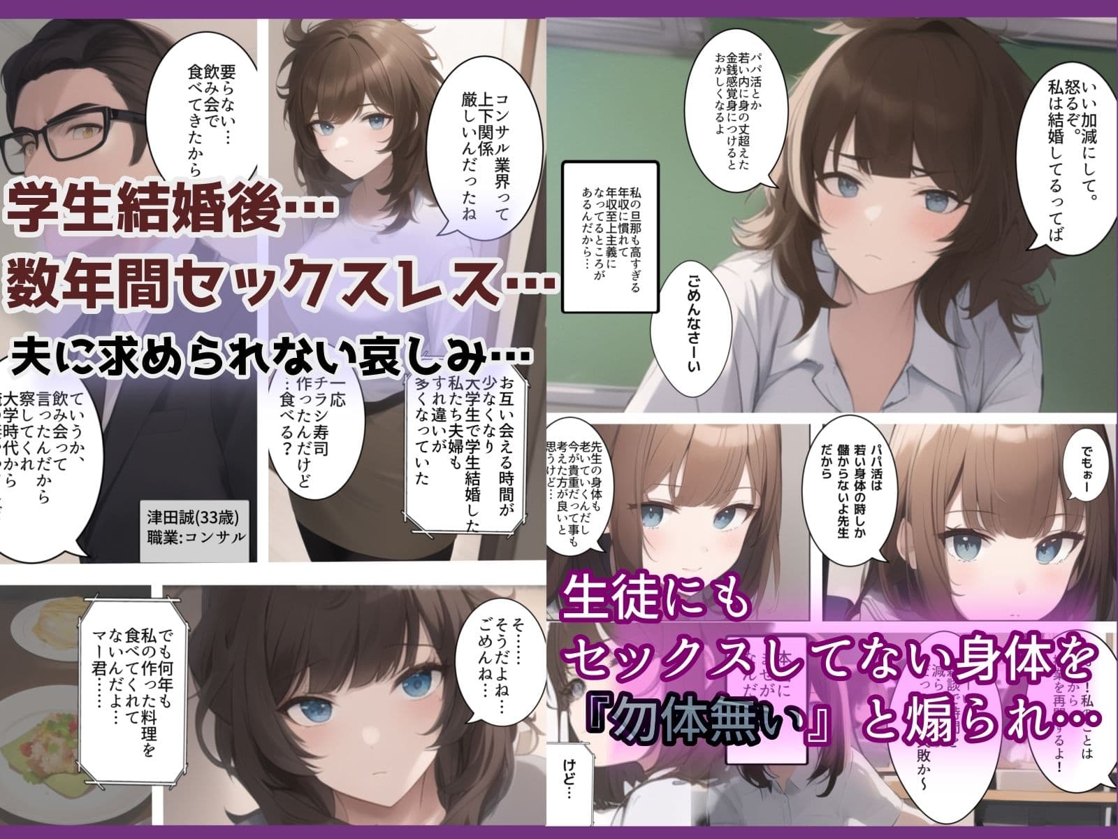 学生結婚10年後のセックスレス 〜ジムで出会う昔の嫌いなチャラ男。痩せるつもりがダウナー人妻女教師がDQN色黒男に寝取られ孕ませトレーニングを受けてた話 サンプル 1