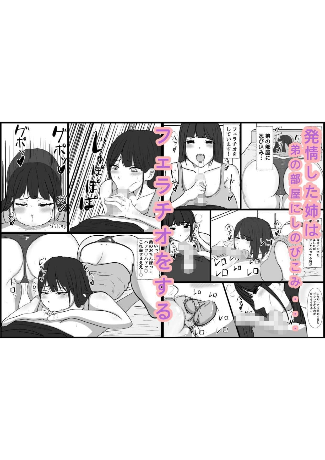 弟ちんぽに発情する巨乳姉 モノクロ サンプル 1