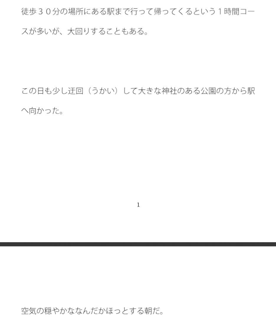 いつもの朝歩きの日常 サンプル 1