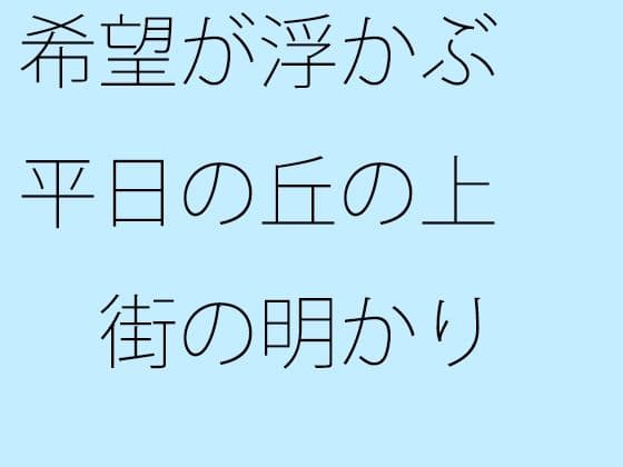 希望が浮かぶ平日の丘の上 街の明かりを見下ろして