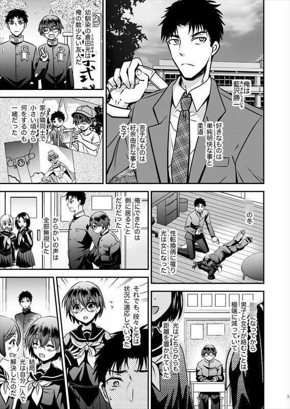 彼氏もちTS地味子のボクと親友 サンプル 1