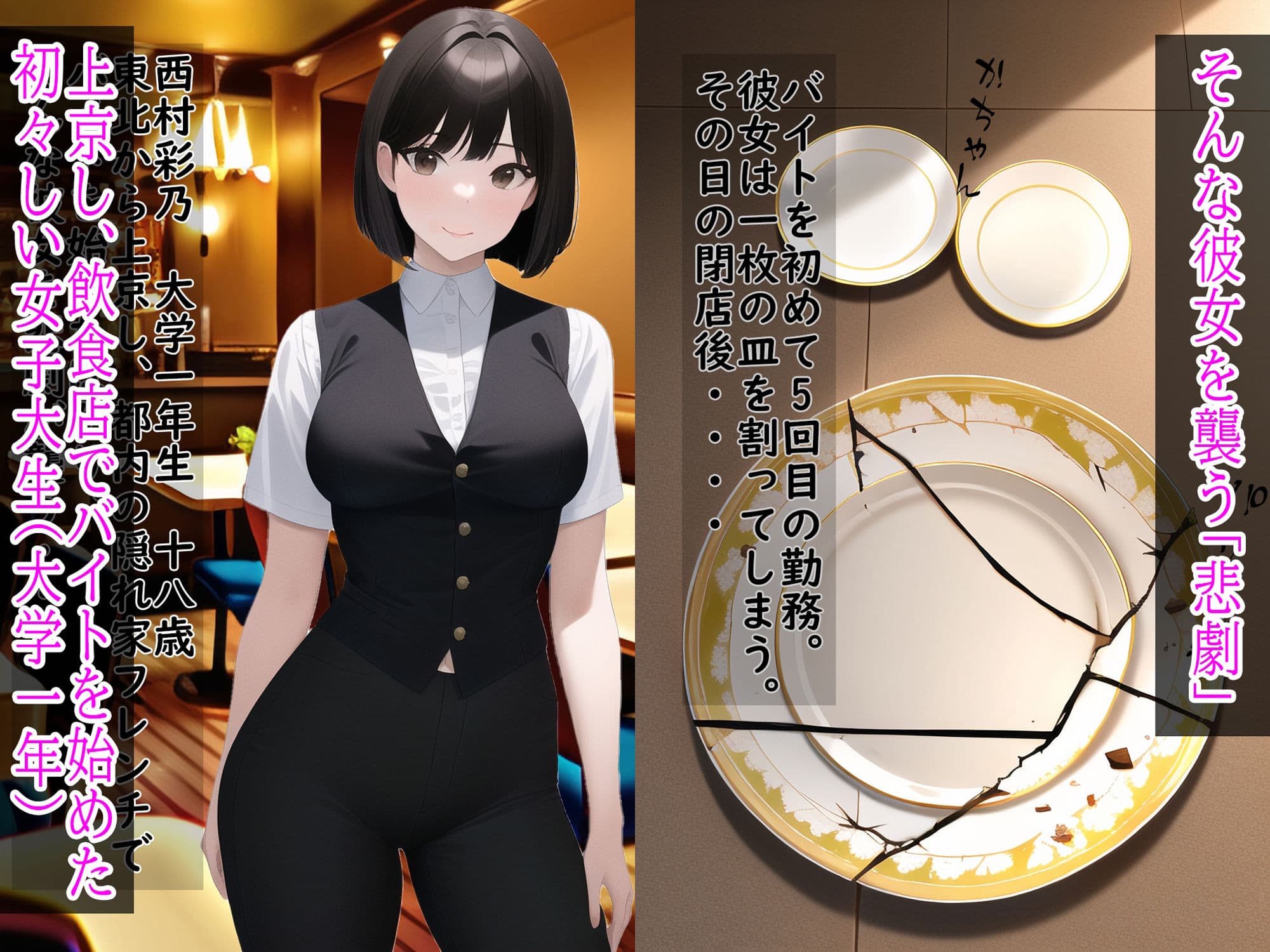 カラダで弁償！ブラックバイトの餌食になったJD〜西村彩乃編 サンプル 1