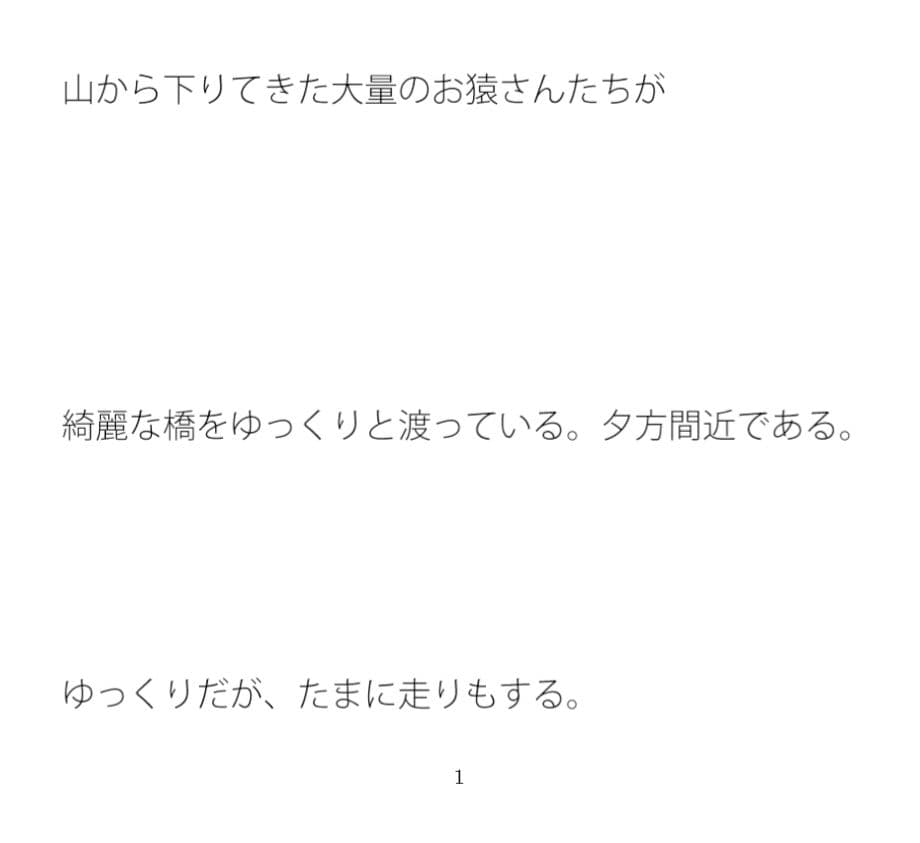 橋を渡る野生の猿たち サンプル 1