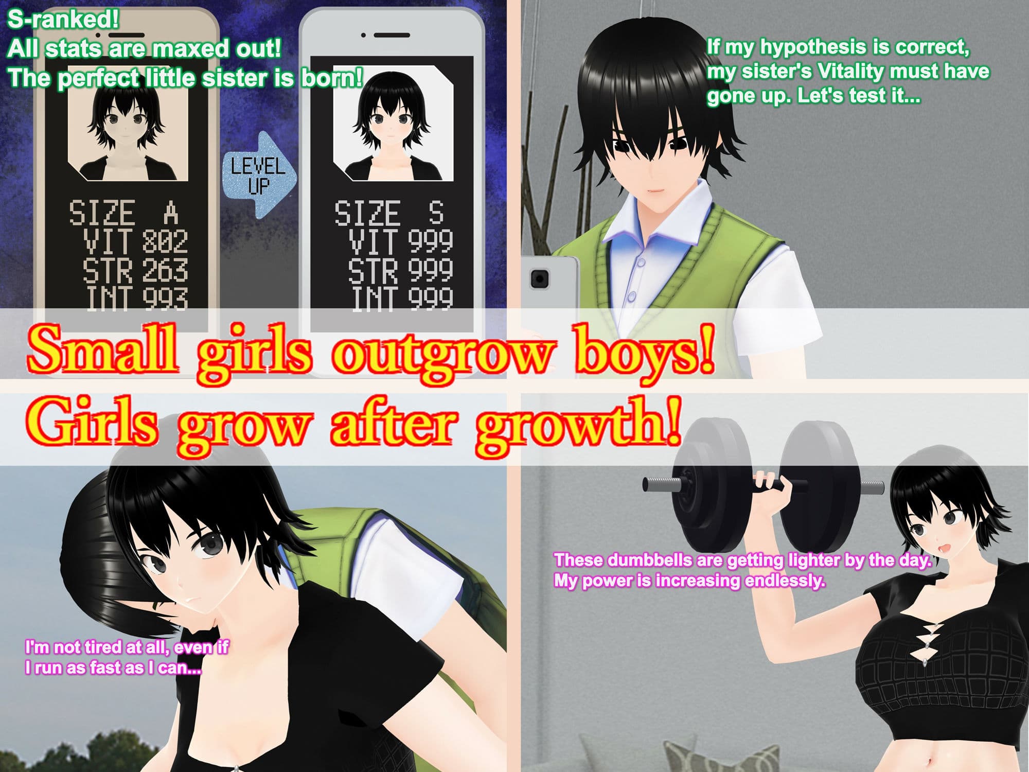 Outgrowing only girls， Overtake boys， Growth sound. Stat building game App Arc サンプル 2