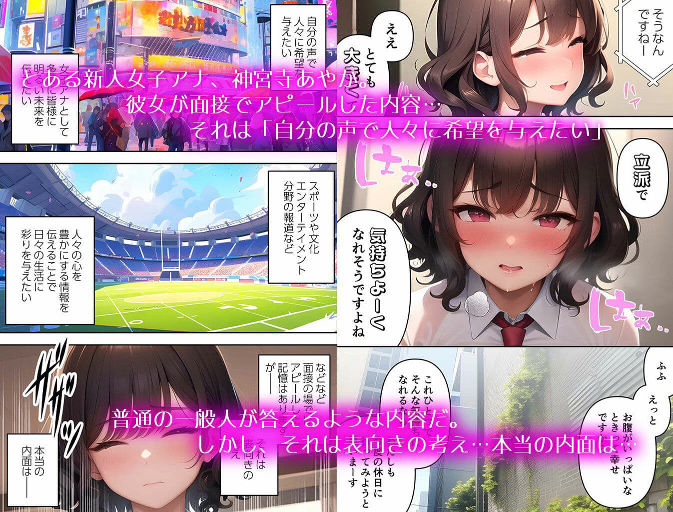 【漫画版】SNSで噂になっている露出狂な女子アナは本番中に淫語を発してくるからマジで困る サンプル 1