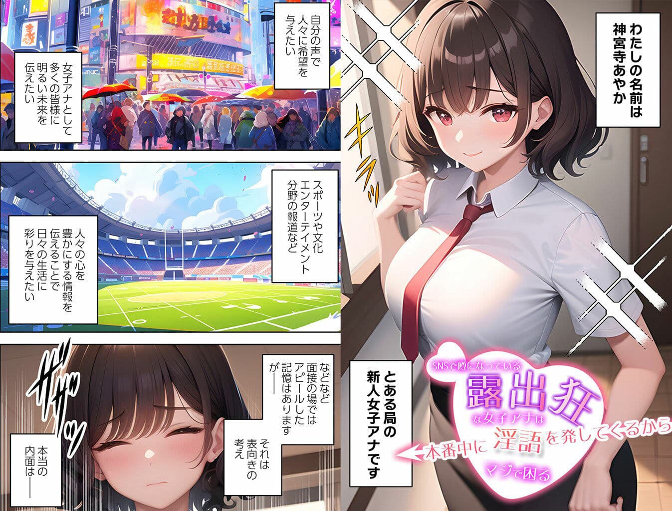 【漫画版】SNSで噂になっている露出狂な女子アナは本番中に淫語を発してくるからマジで困る サンプル 6