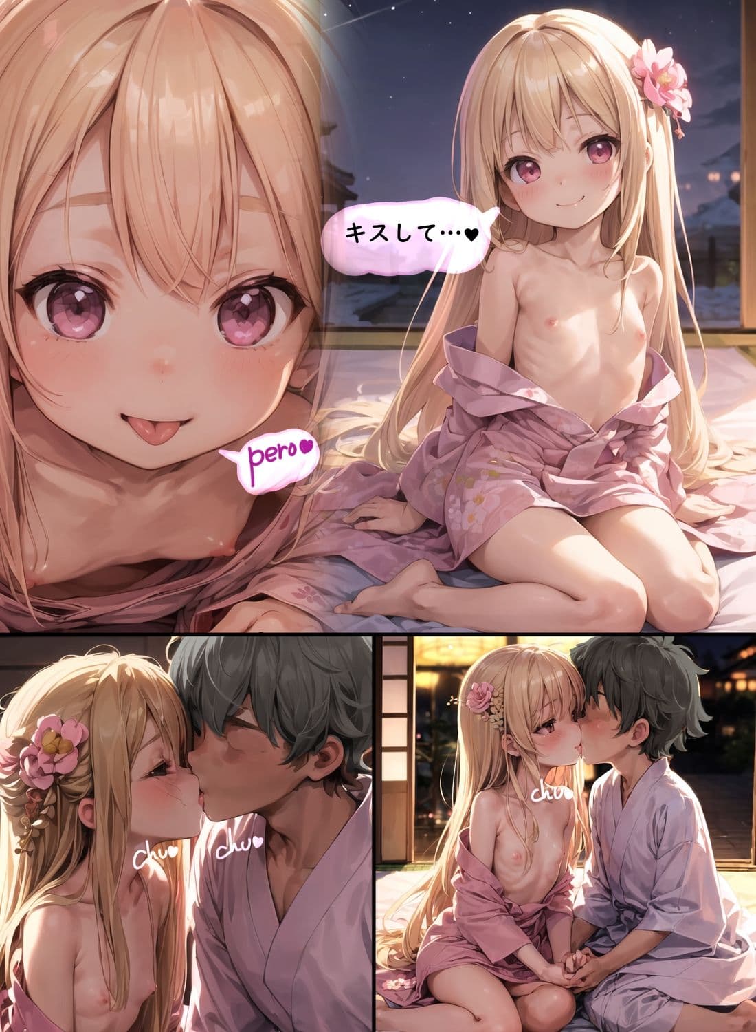 片言を話す金髪ロリと温泉旅館でセックス サンプル 4