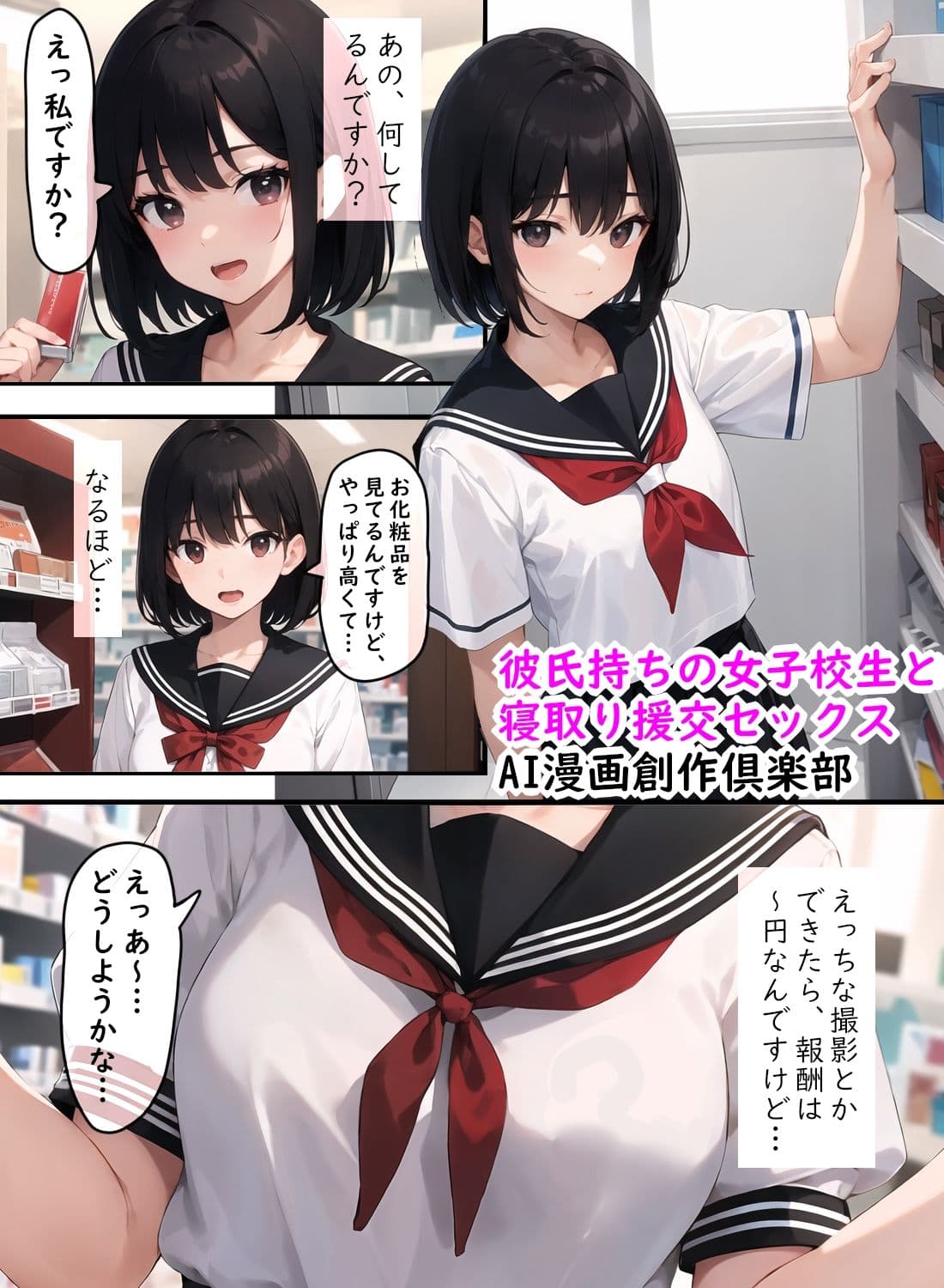 彼氏持ちの女子校生と寝取り援交セックス サンプル 1