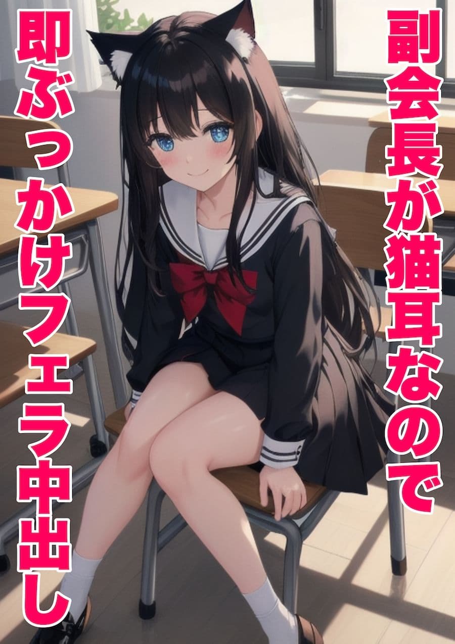 副会長が猫耳なので即ぶっかけフェラ中出し サンプル 2