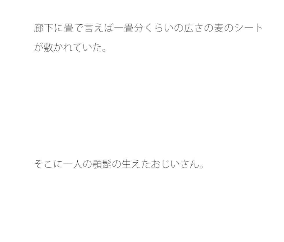 麦わらシートの上のおじいさん サンプル 1