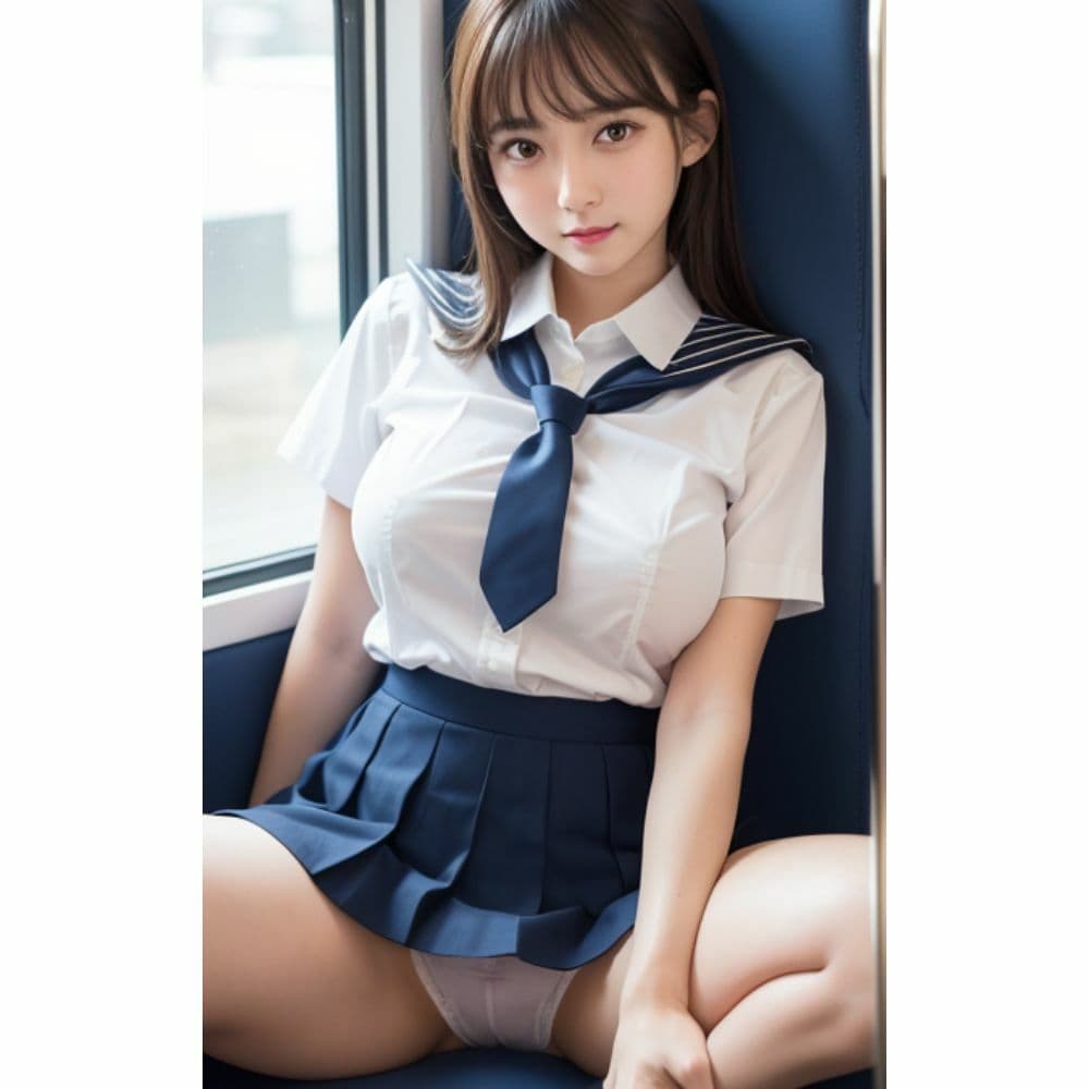 制服痴女 「 ねぇ、なんで私の前に座ったの？」 電車 サンプル 6