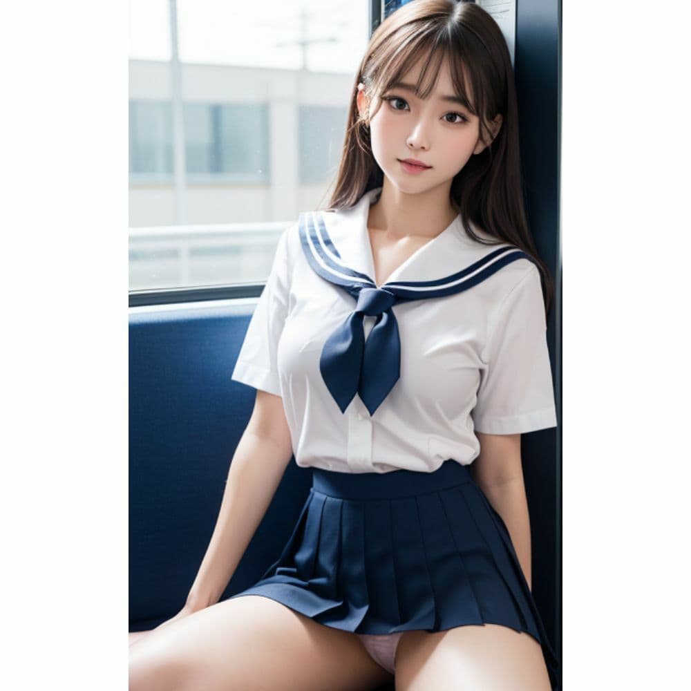 制服痴女 「 ねぇ、なんで私の前に座ったの？」 電車 サンプル 9