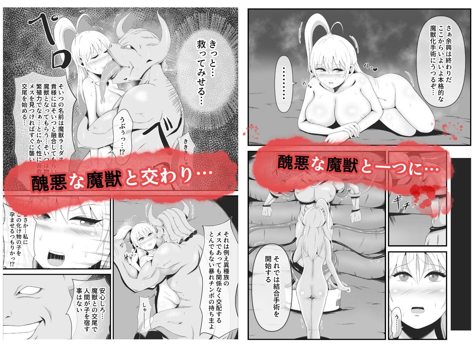 美女剣士リオーネは醜悪魔獣と融合改造される サンプル 3