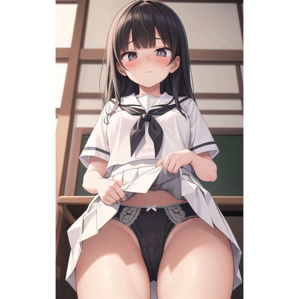 放課後の誰もいない教室でスカートをめくってパンツを見せてくる幼馴染 サンプル 10