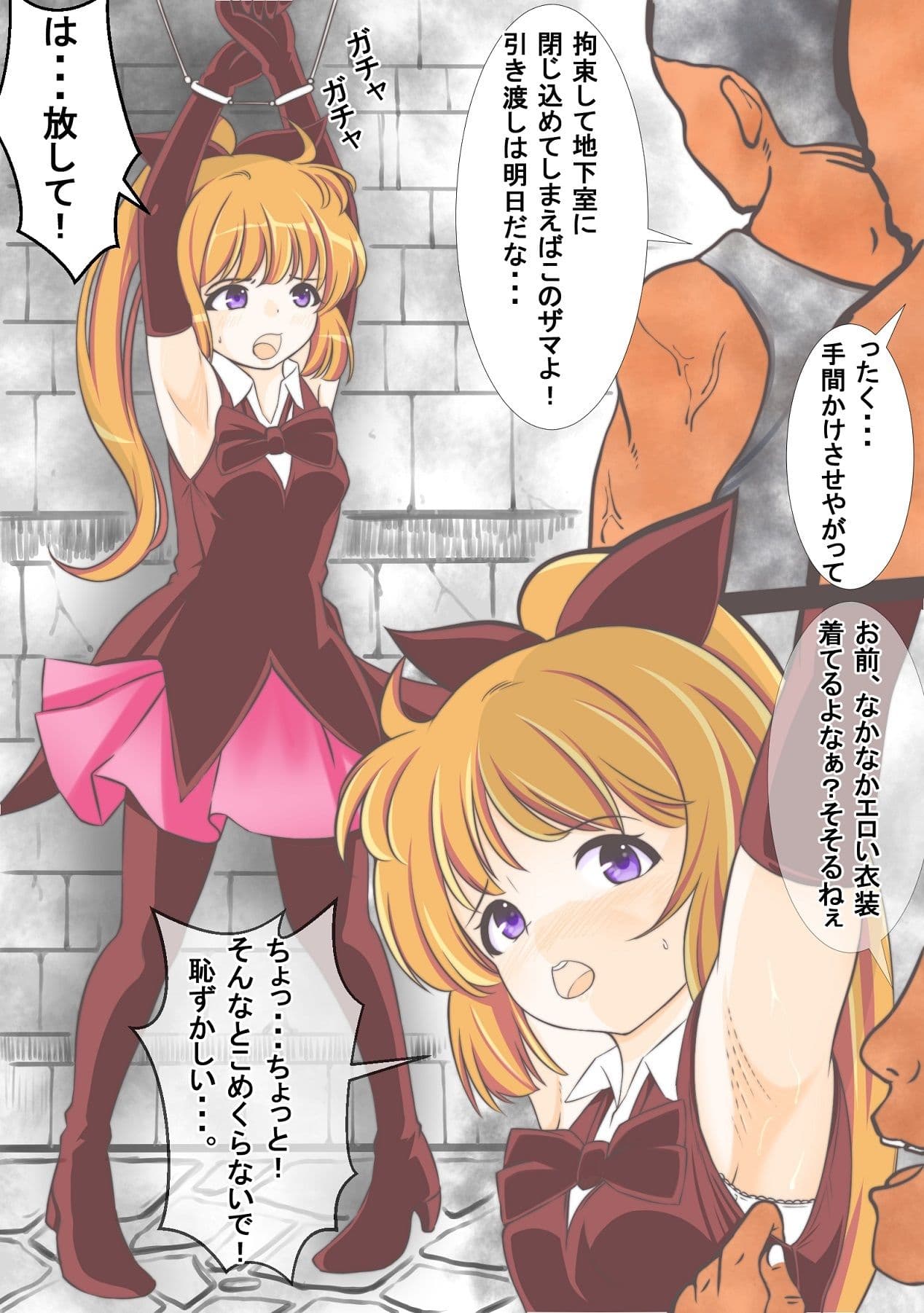 潜入した館の警備兵に捕獲されレ●プされる怪盗セイ〇トテール サンプル 2