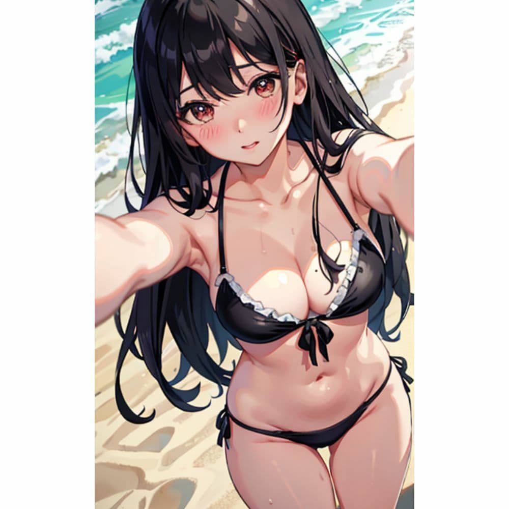 海でセクシービキニを着ているかわいい女の子 サンプル 2