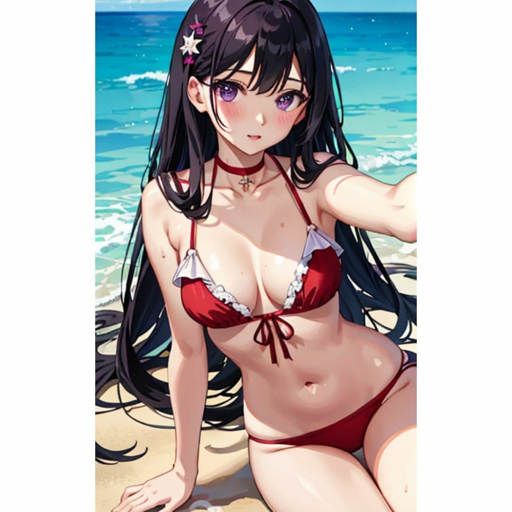 海でセクシービキニを着ているかわいい女の子 サンプル 6