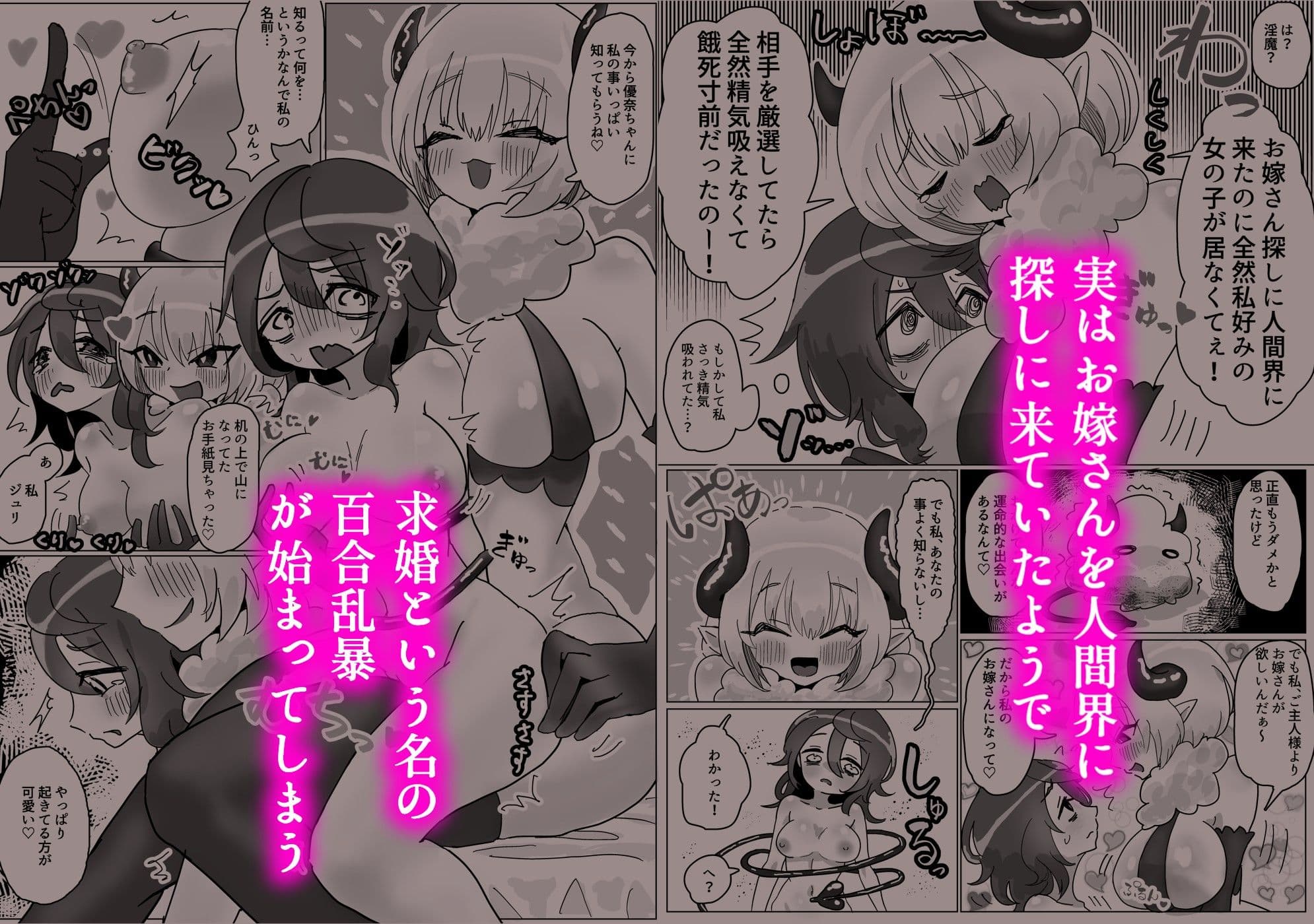 人生に絶望した無職が助けた淫魔に求婚百合乱暴される話 サンプル 2